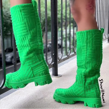 Chunky Heal Thermal Cotton Boots