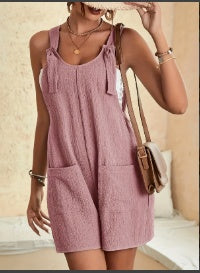 Casual Fashion Suspender Shorts Jumpsuit Strap Pants