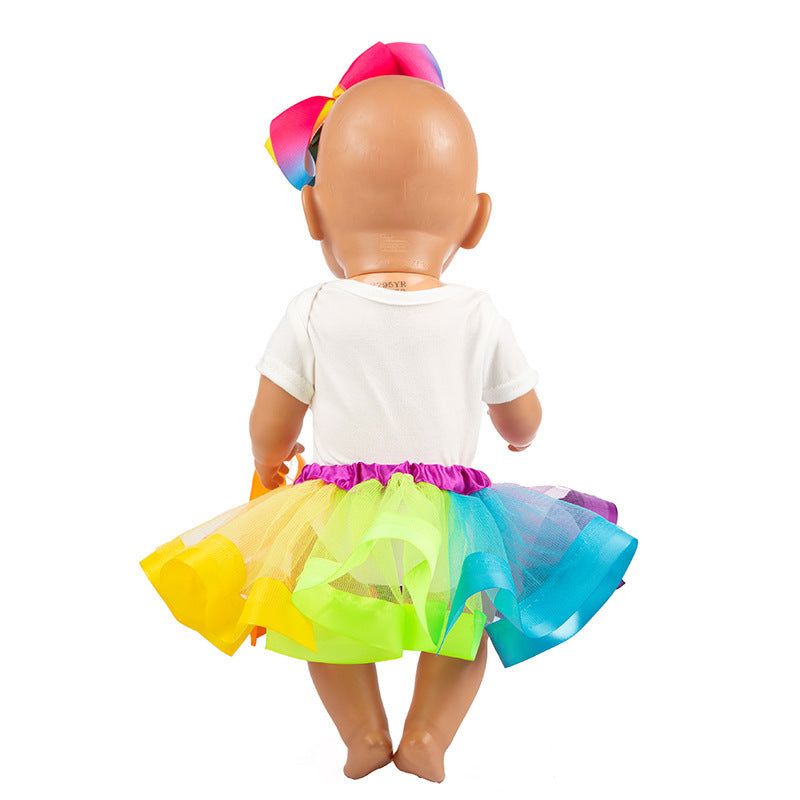 Fit 18 Inch 43Cm Pop Kleding Accessoires Geboren Nieuwe Baby Kinderkleding Met Regenboog Rok Voor Baby Verjaardag gift