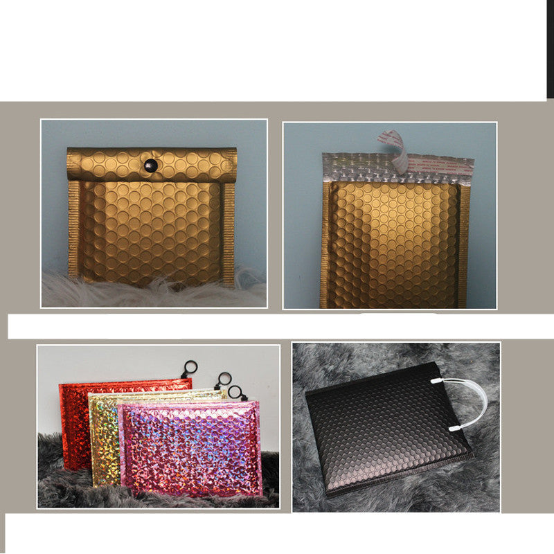 Matte Gold Aluminized Film Metal Bubble Bag Shockproof