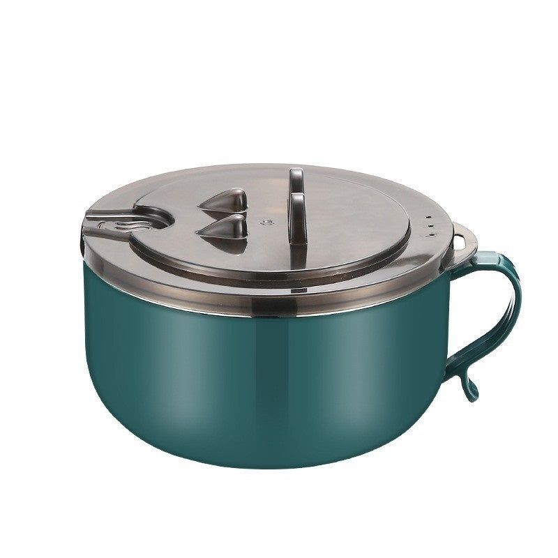 Cross-border 304 Stainless Steel Bubble Creative Student With Cover Water Filter Noodle Bowl