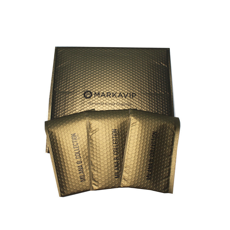 Matte Gold Aluminized Film Metal Bubble Bag Shockproof