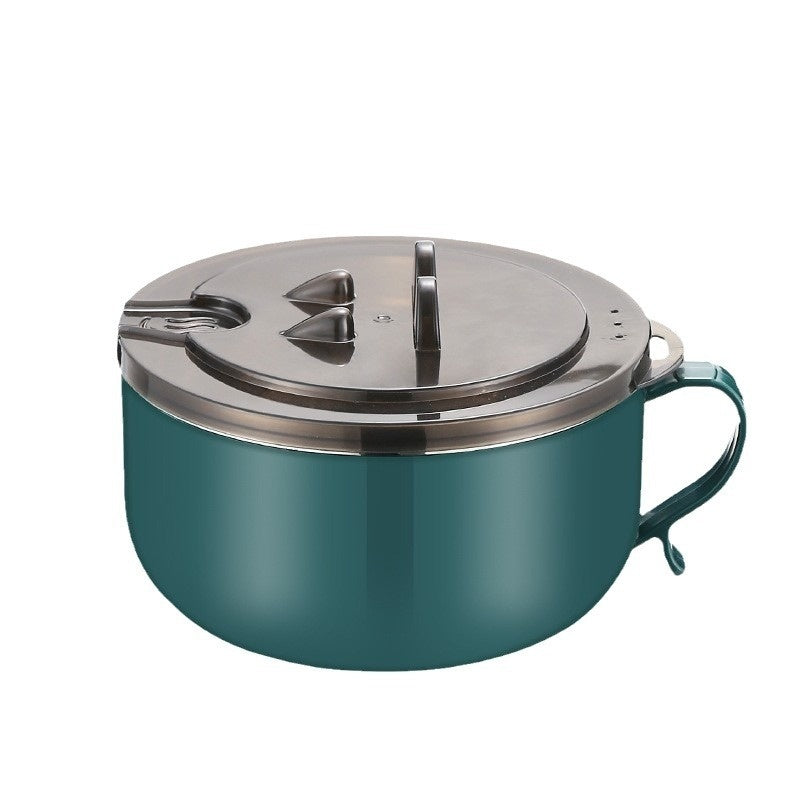Cross-border 304 Stainless Steel Bubble Creative Student With Cover Water Filter Noodle Bowl