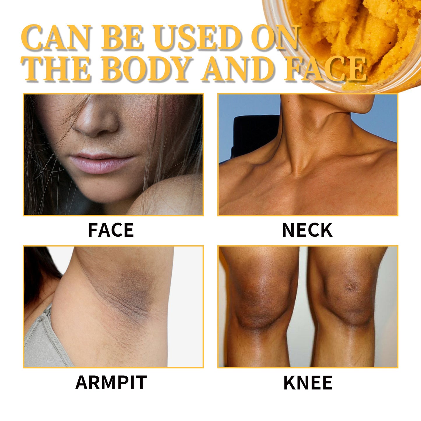 EELHOE Turmeric Body Scrub Cream Skin Cleaning Cutin