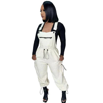 Plush Loose Drawstring Jumpsuit