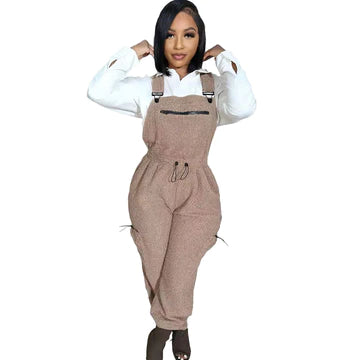 Plush Loose Drawstring Jumpsuit