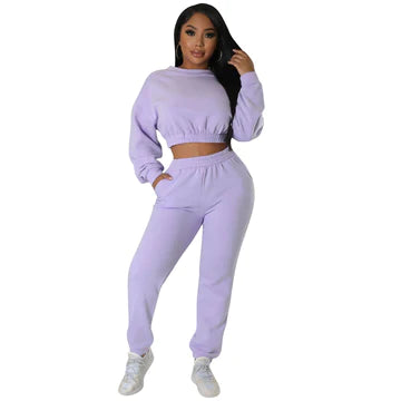2PC Fashion Casual Sweat Shirt Set