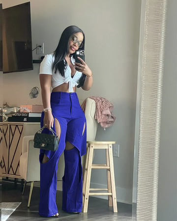 Hollow-Out Design Casual Pants