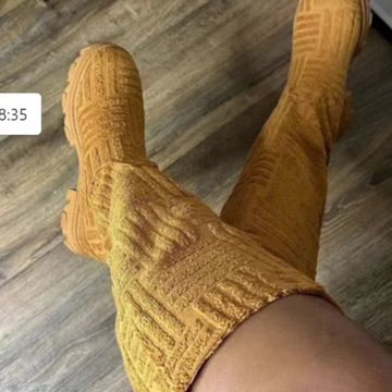 Chunky Heal Thermal Cotton Boots