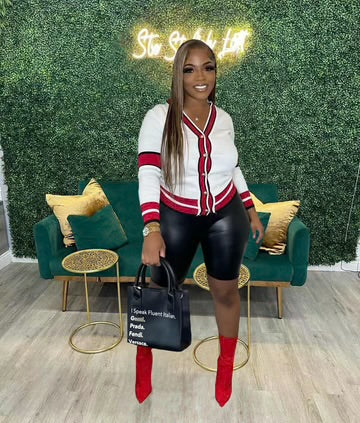 Color Contrast Knitted Sweater