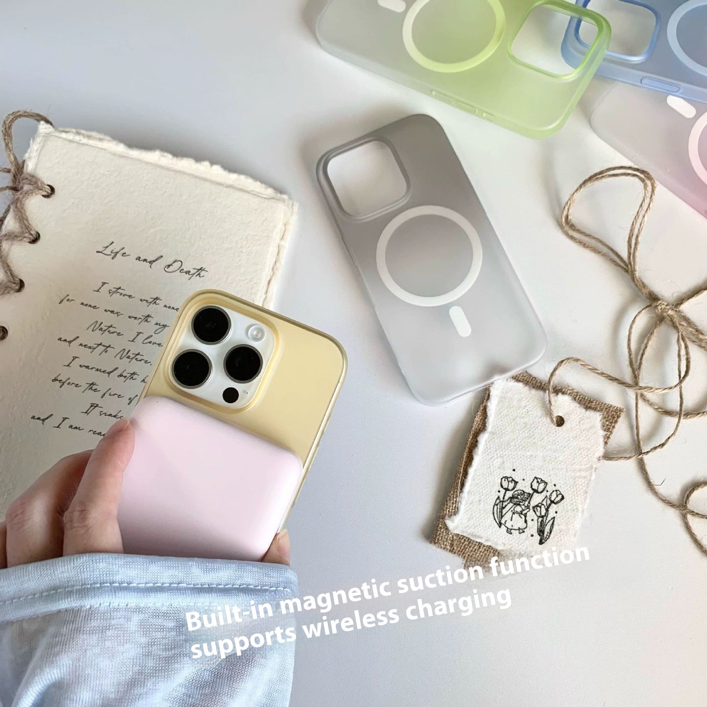 Gradient Frosted Ice Mist Magnetic Suction Phone Case Ultra-thin PC Drop-resistant Sheath