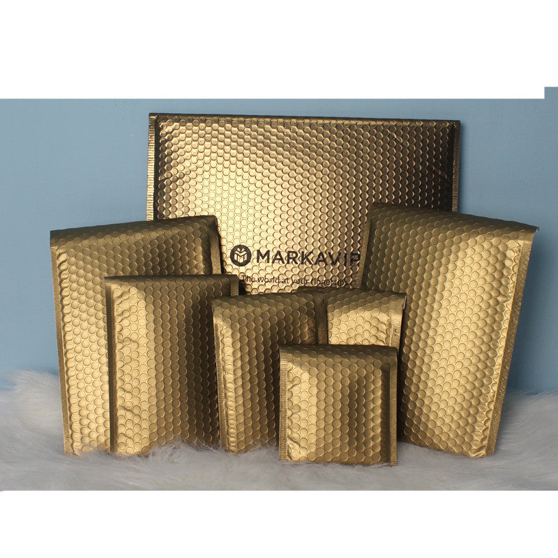 Matte Gold Aluminized Film Metal Bubble Bag Shockproof