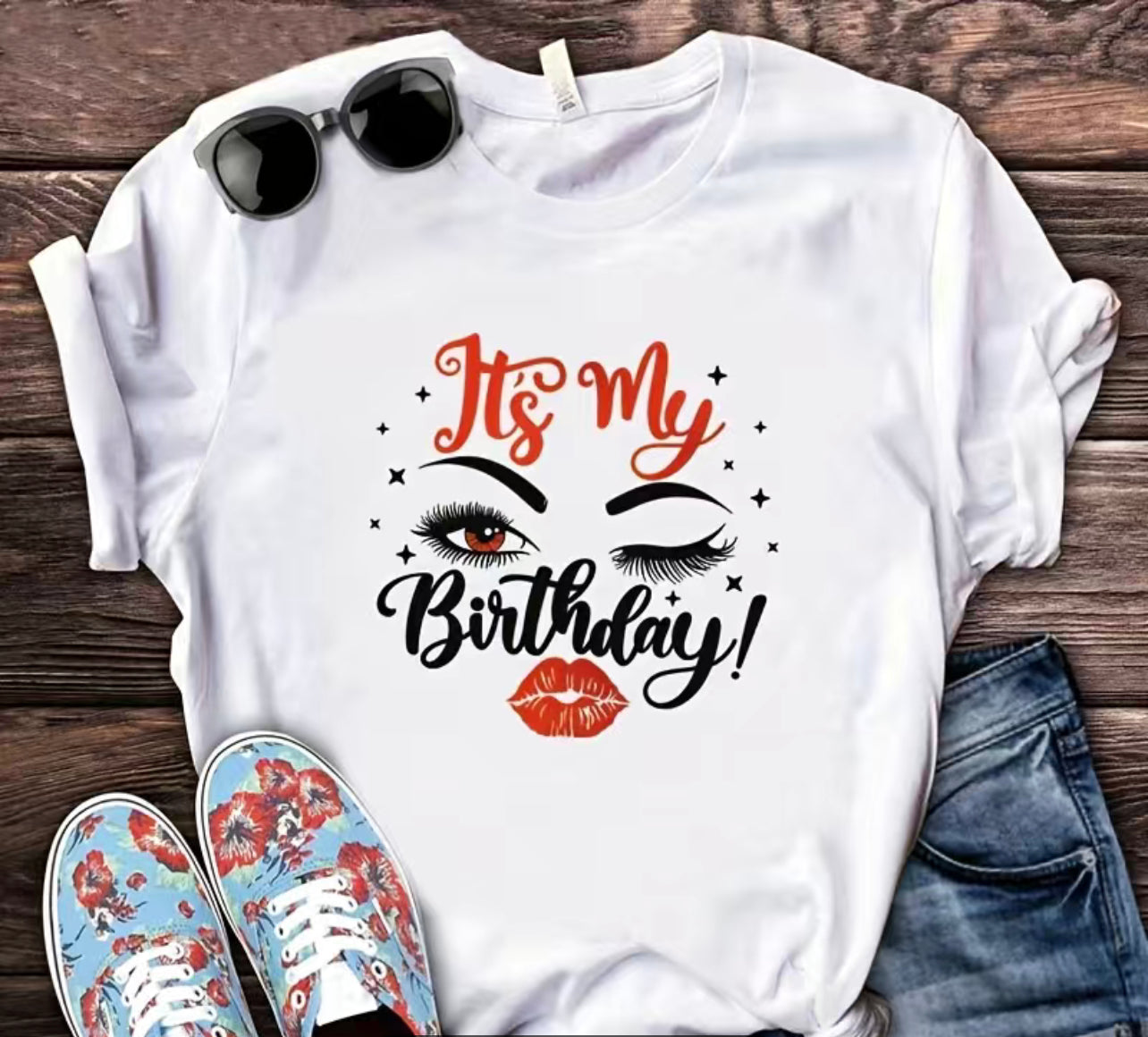 Red I See You Birthday Tee